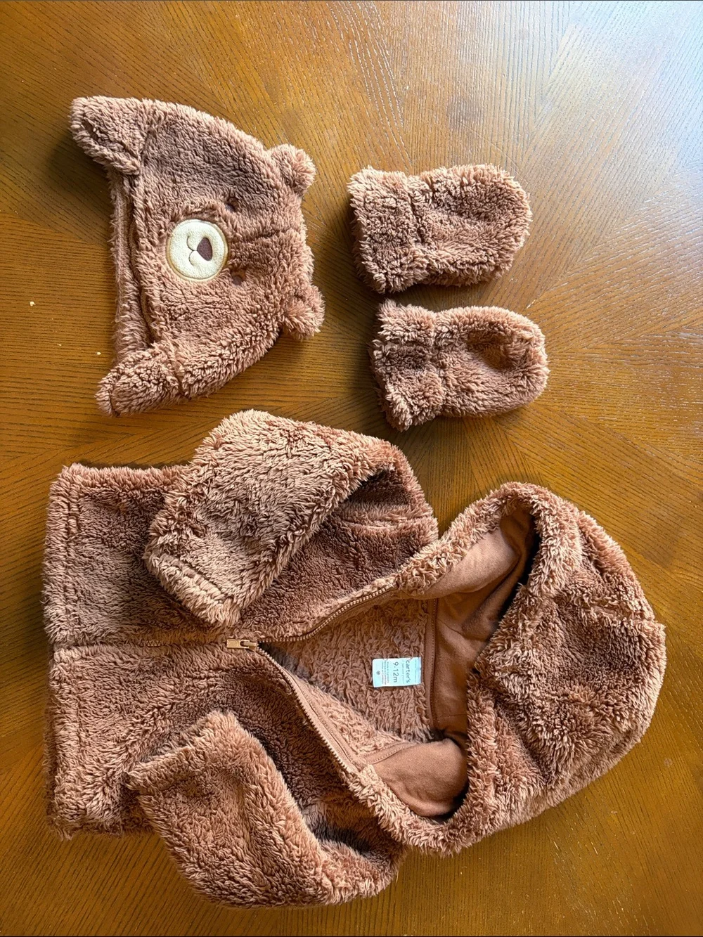 Bundle Winter Baby Gear Sherpa One-Piece Snowsuit Hoodies Mittens Beanies